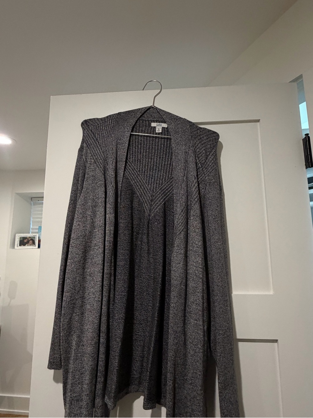 croft & barrow Charcoal Open-Front Long Cardigan